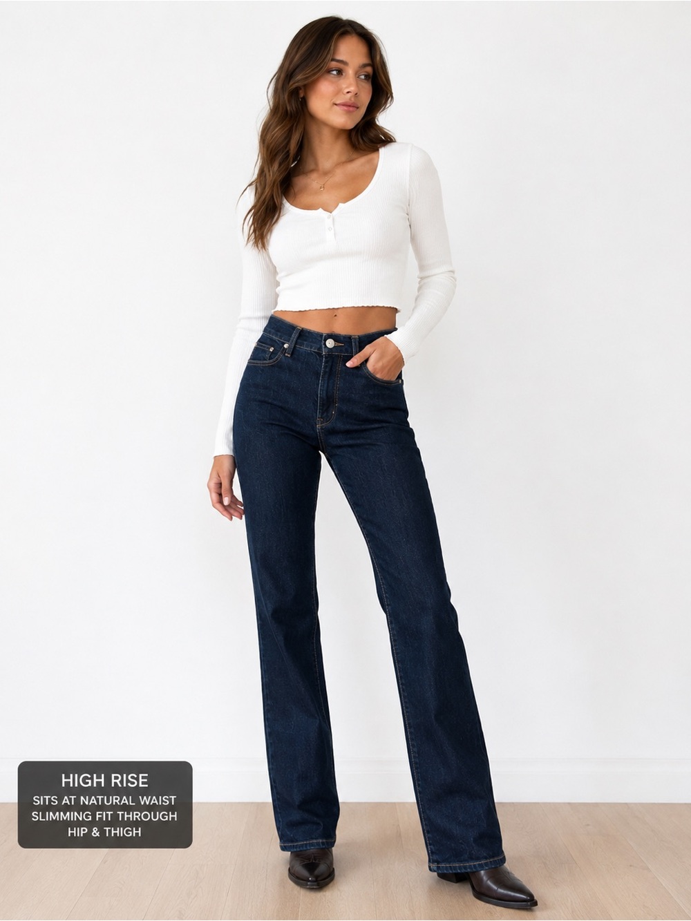 American Eagle Hi-Rise Skinny Jeans Dark Wash Super Stretch Women’s Size 8 Long